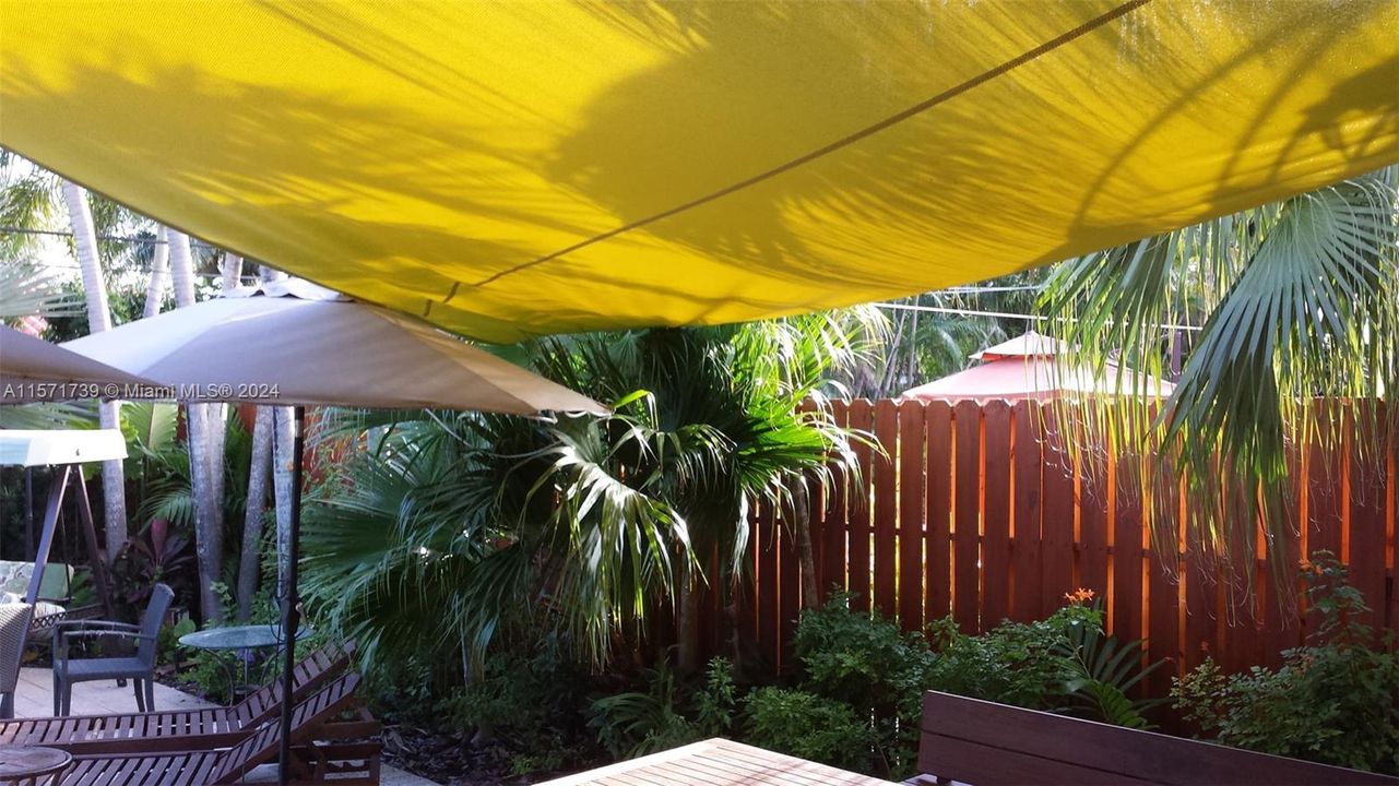 With shade sails up