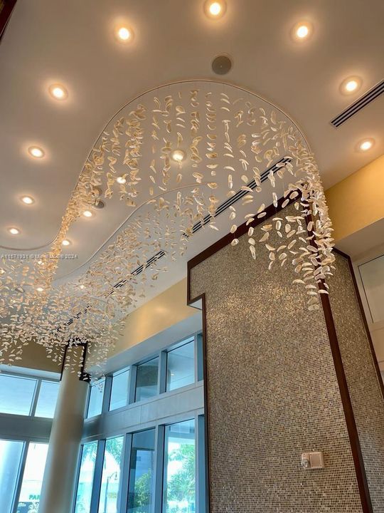 One of the lobby ceilings