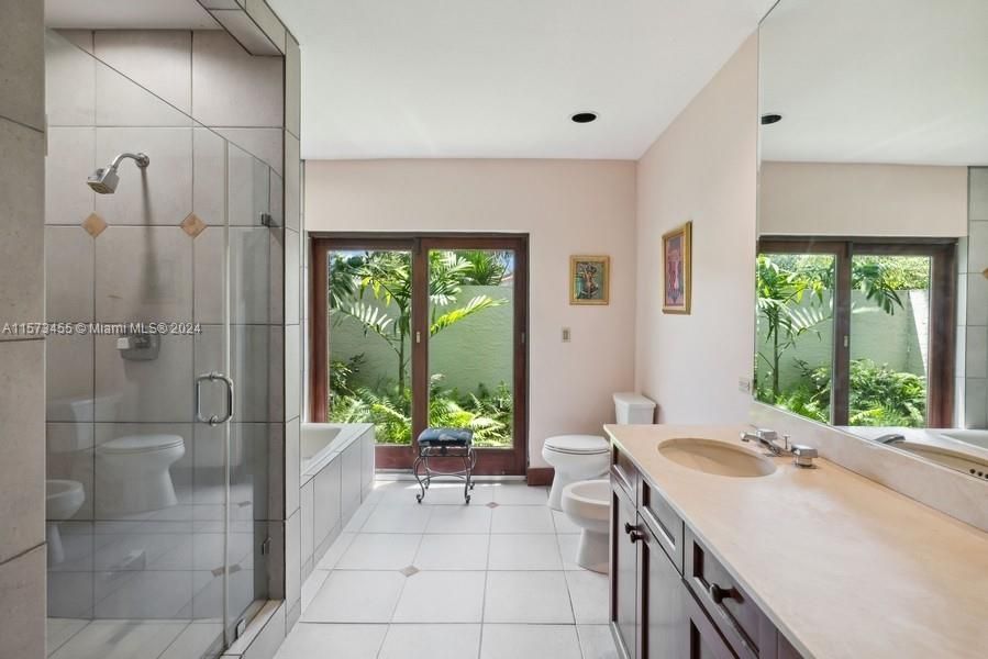 Main bathroom with views to the private garden