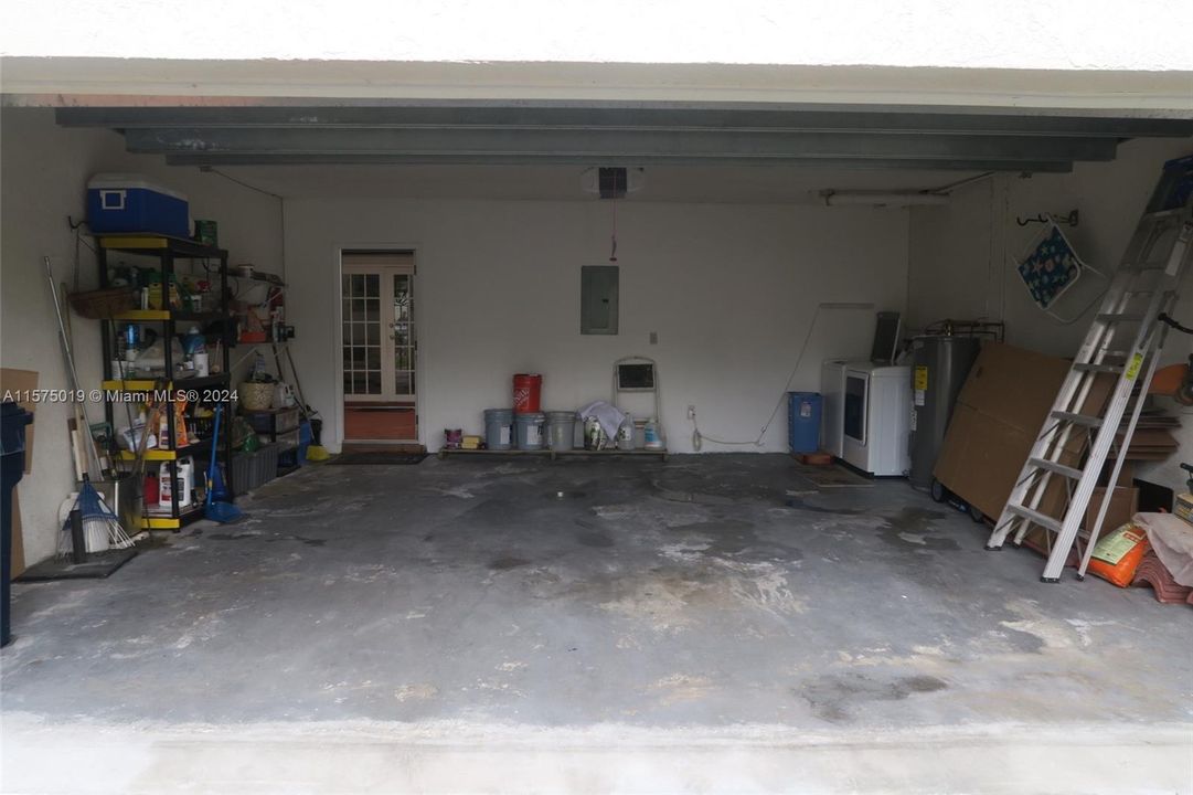 Oversized 2 car garage with garage opener