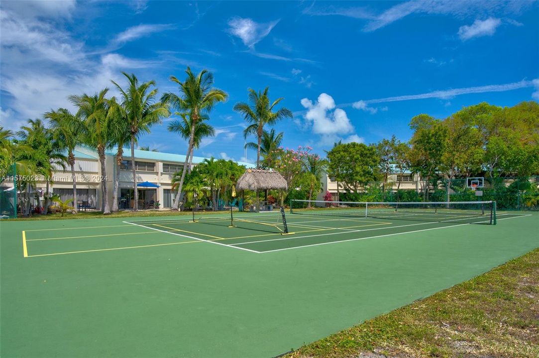 tennis court view from property