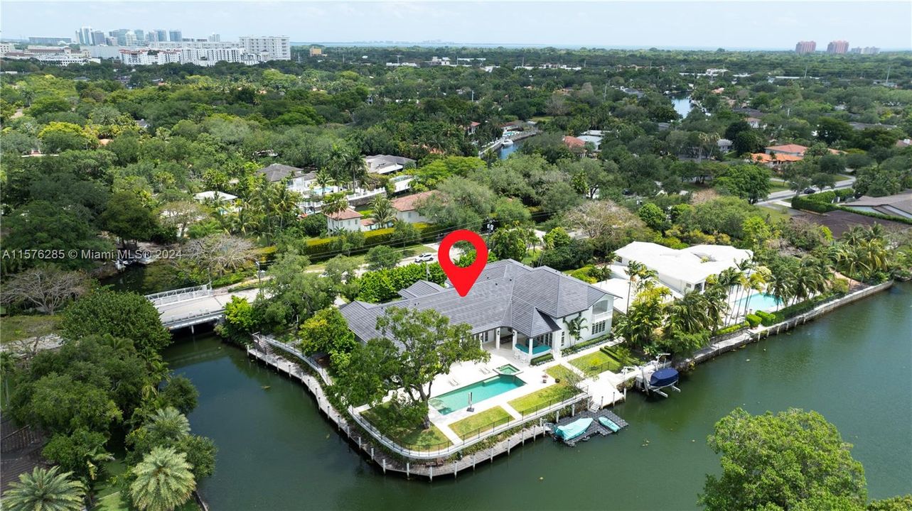Enjoy a private oasis with 320 feet of waterfrontage.
