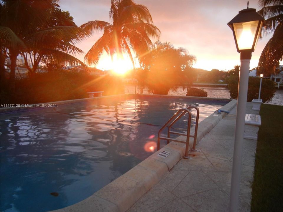 Sunset In Pool Area