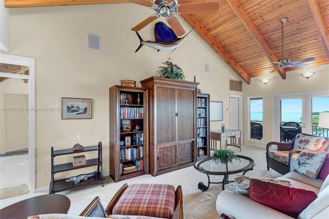 Bay views, vaulted T and G ceiling