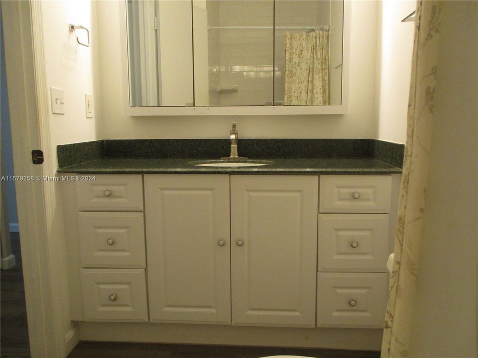 FULL SIZE BATHROOM CABINET WITH GRANITE COUNTER TOP