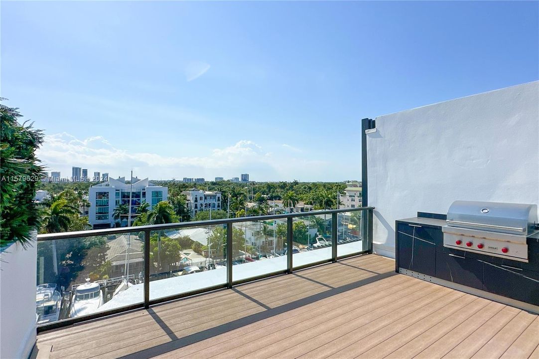 summer barbeque on the roof top