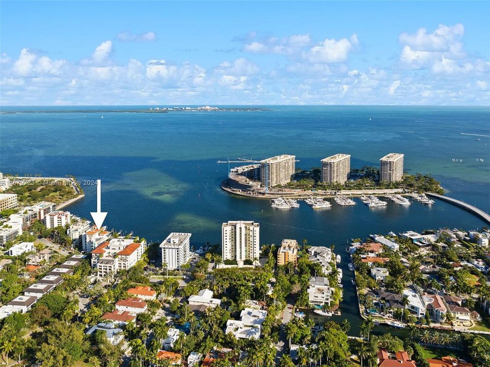 Waterfront Coconut Grove areal view