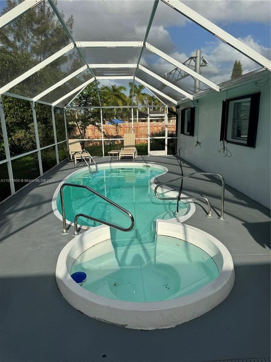 Front view of pool