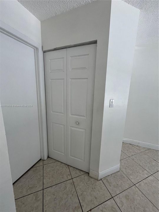 Primary Closet and Entrance to Bathroom