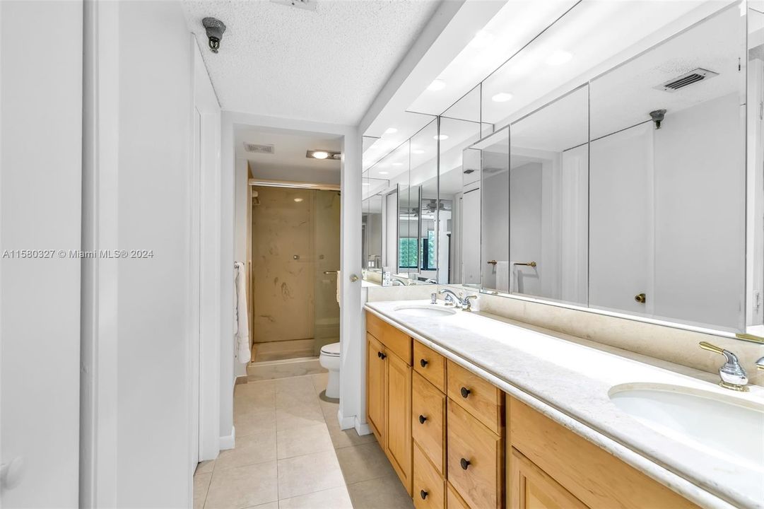 Primary bathroom with double sinks