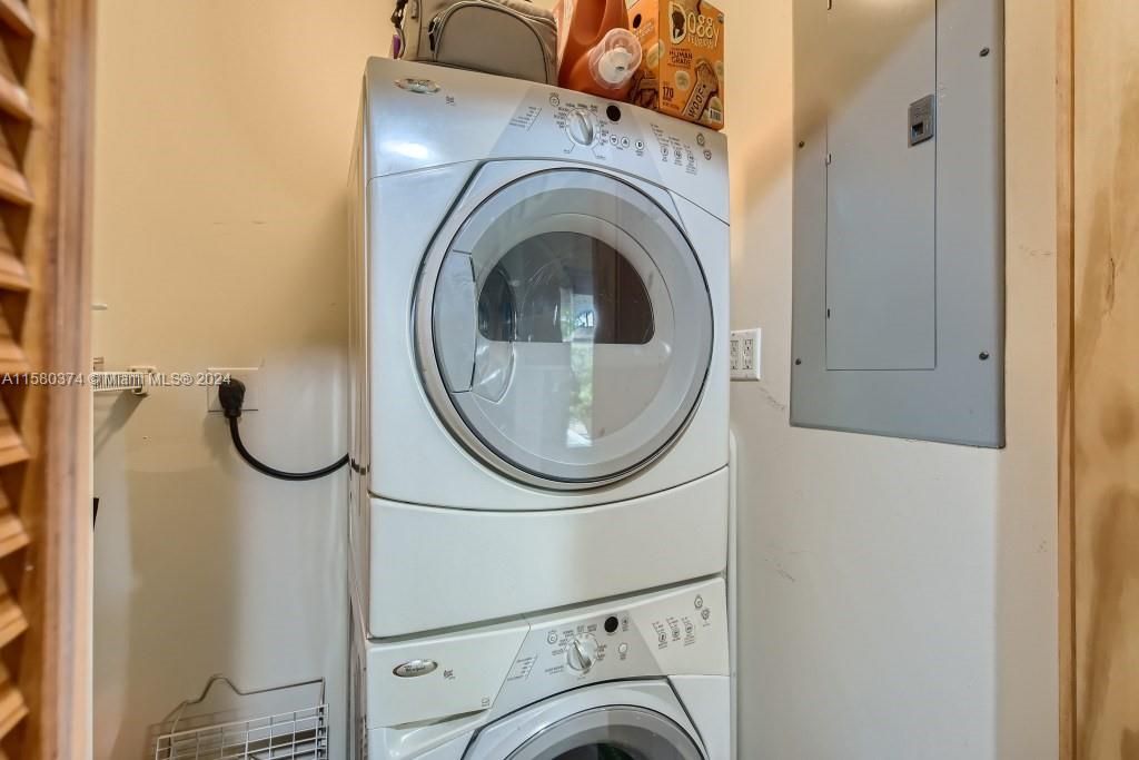 Full size washer and dryer indoors