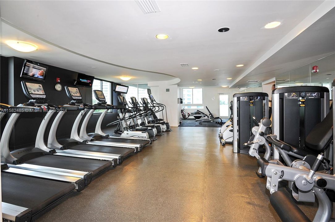 Fitness Center with Water Views