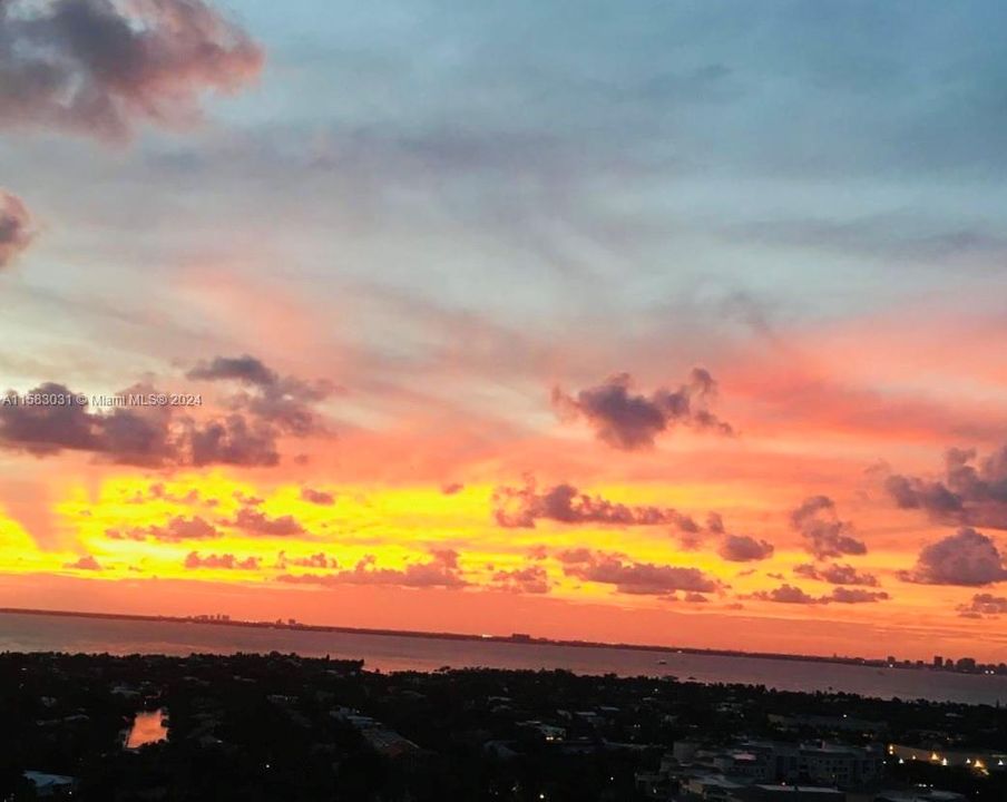 Sunset, view from bedrooms