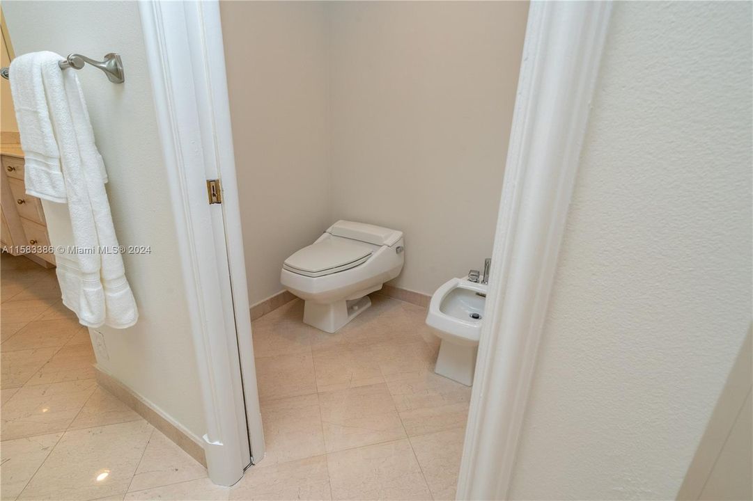 private water closet & bidet area