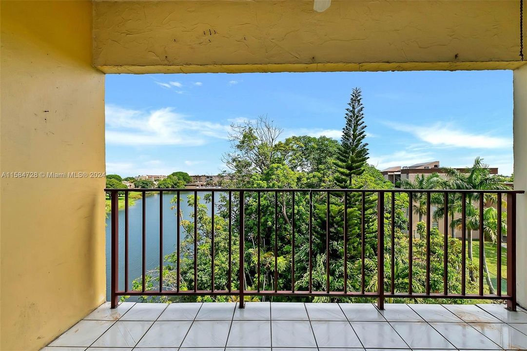 Balcony with lake view