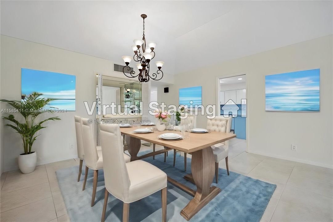 Virtual staged Dining room