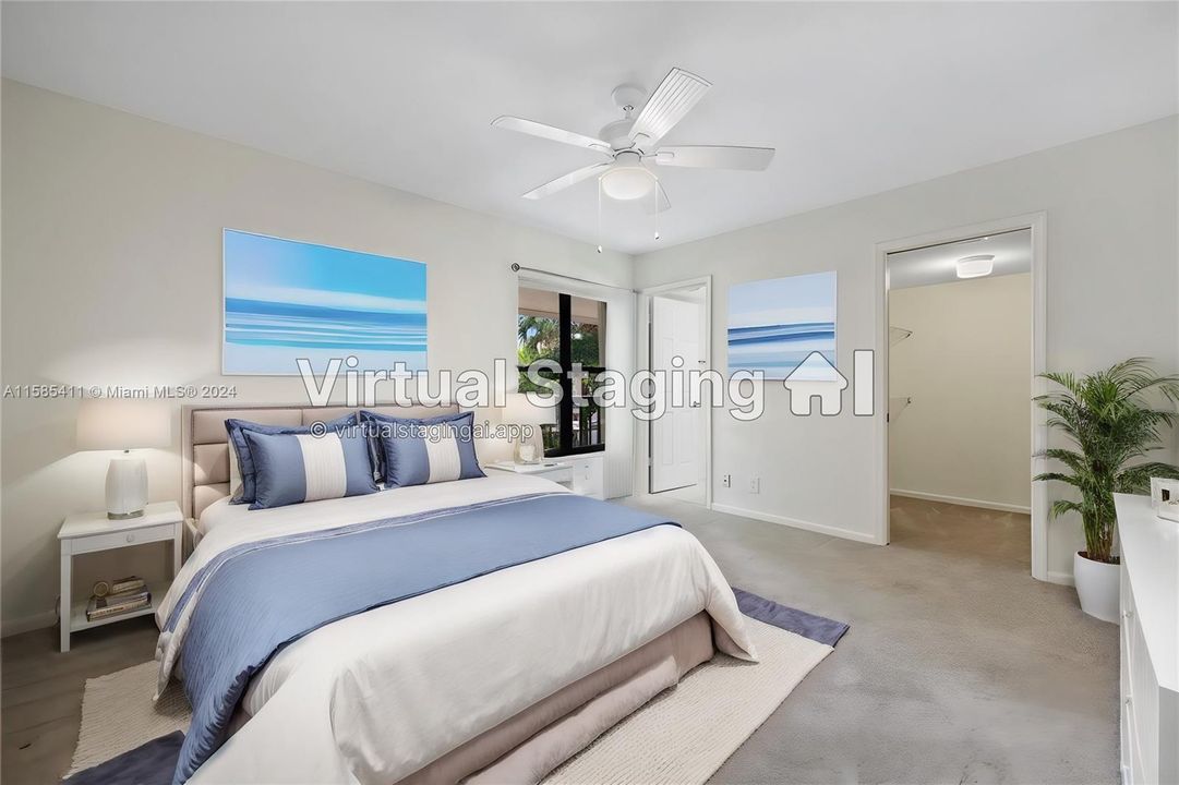 Virtual staged 2nd  Bedroom w/ private full bathroom and large walk in closet
