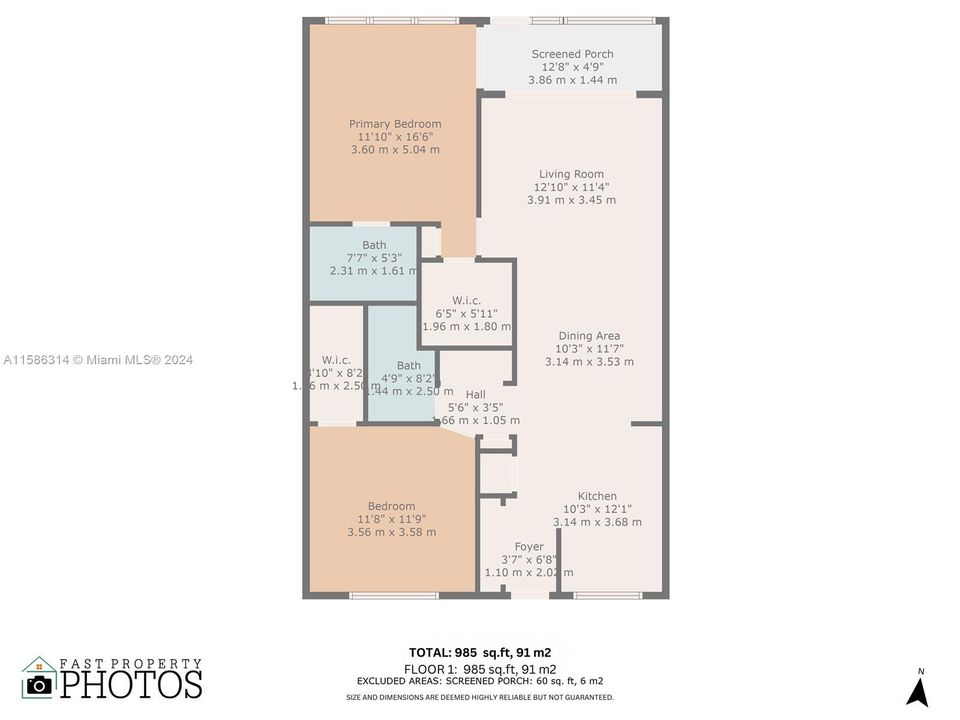 For Sale: $255,000 (2 beds, 2 baths, 985 Square Feet)
