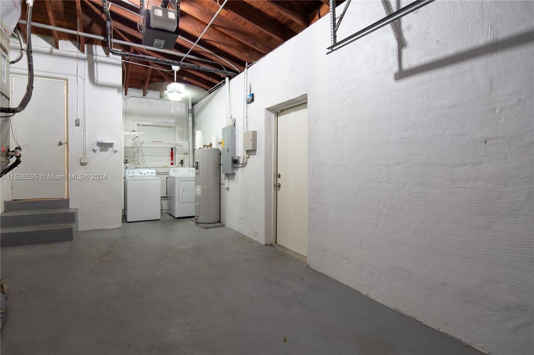 One Car Garage with Laundry Area