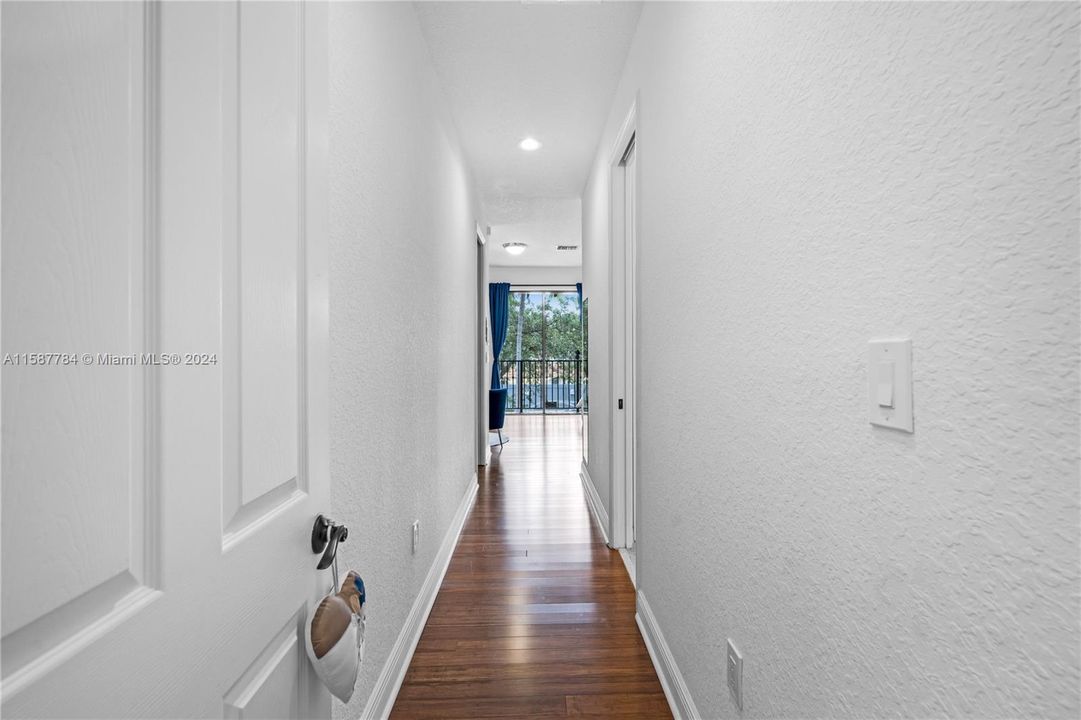 Private hallway to master