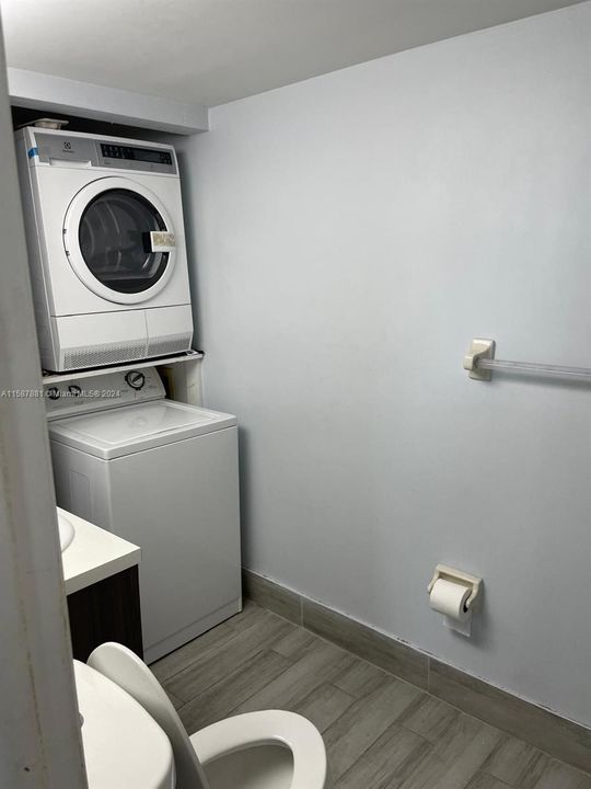 WASHER AND DRYER INSIDE MASTER BATHROOM