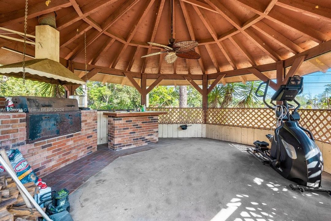 Gazebo with outdoor grill