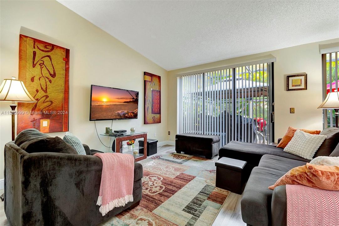 Living Room and back patio