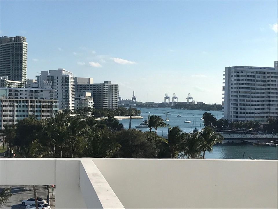 South View off master bedroom with peek of Biscayne Bay