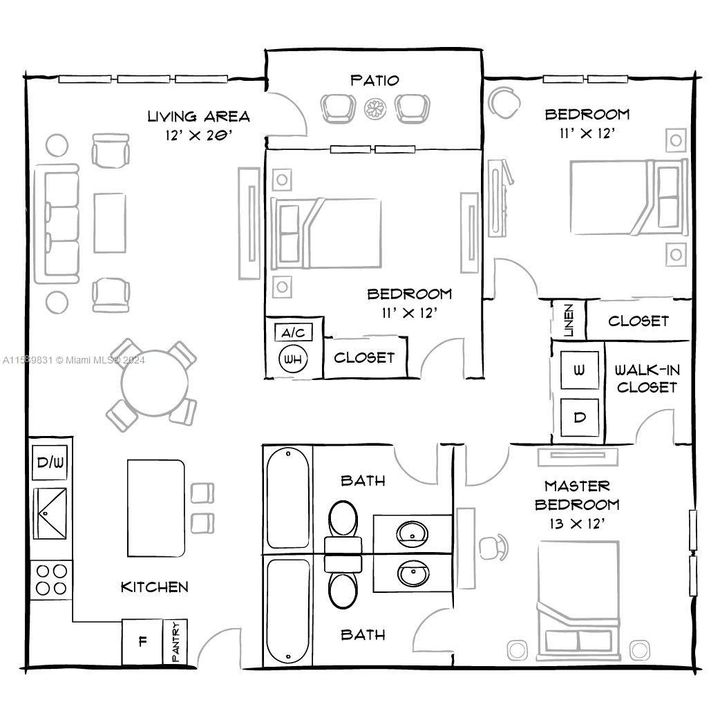 Recently Rented: $2,994 (3 beds, 2 baths, 1182 Square Feet)