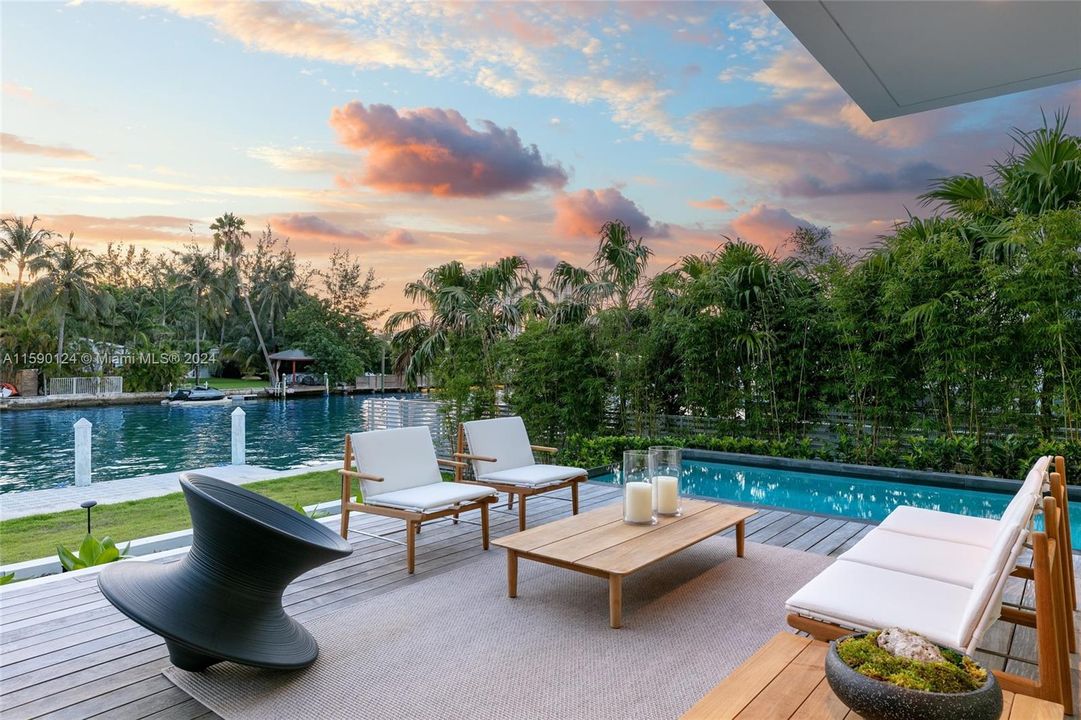 Pool at the waterfront villa at the Ritz-Carlton Residences Miami Beach