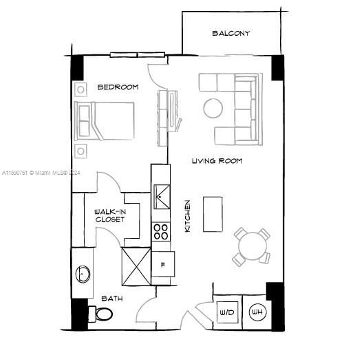 Recently Rented: $3,298 (1 beds, 1 baths, 830 Square Feet)