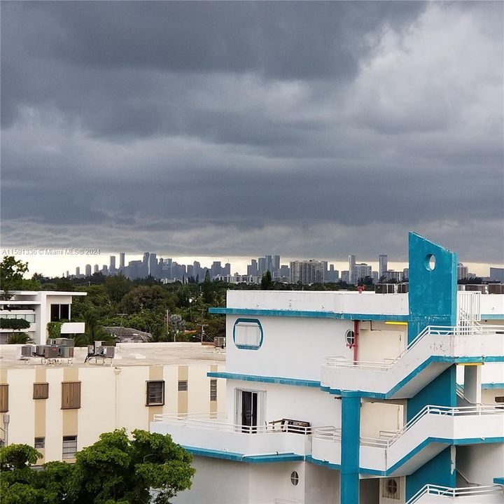 SW view from balcony to downtown