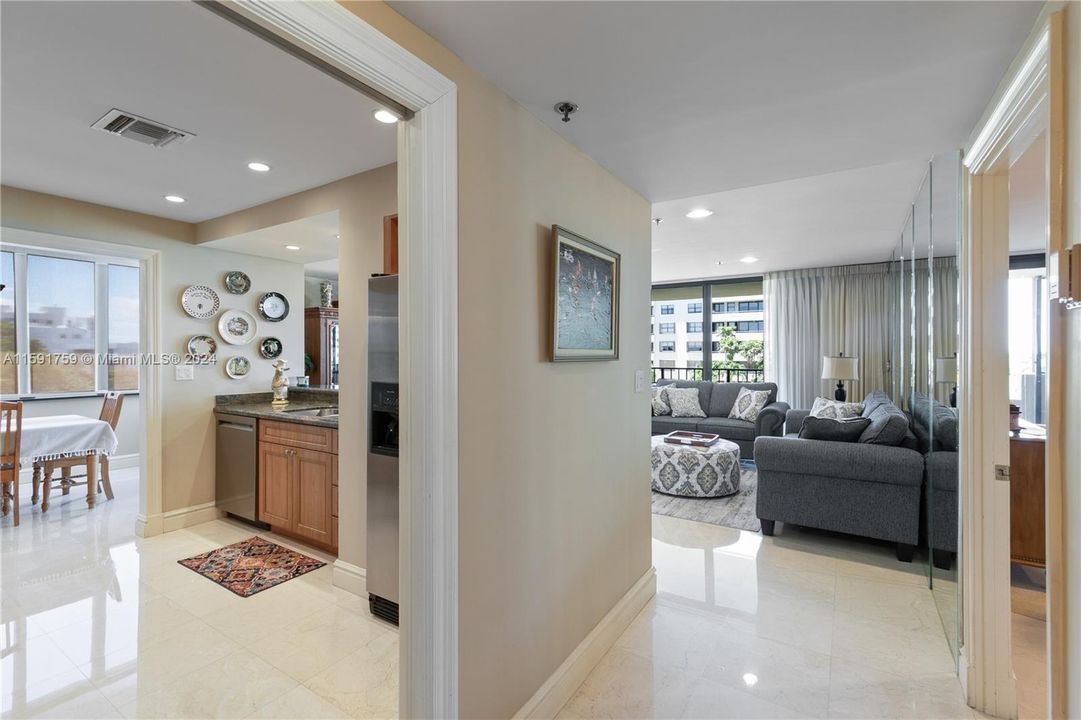 Hallway to Kitchen and Living Room