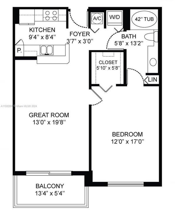 For Rent: $3,650 (1 beds, 1 baths, 782 Square Feet)