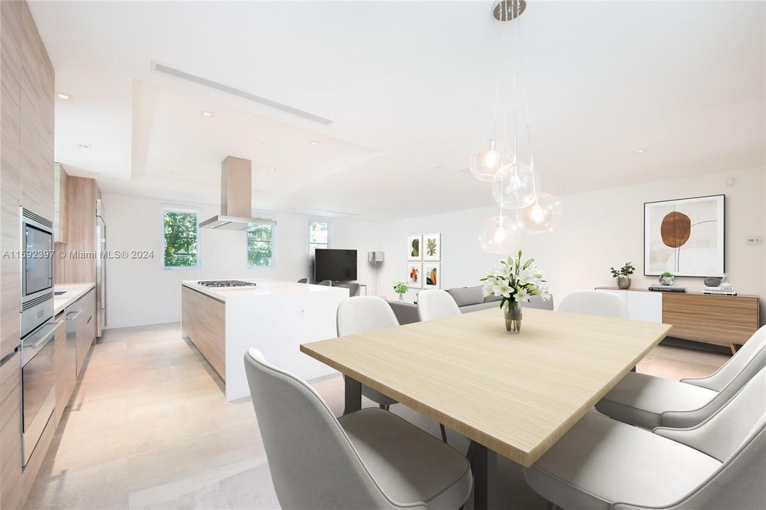 Kitchen/Breakfast Area and Family [virtually staged]