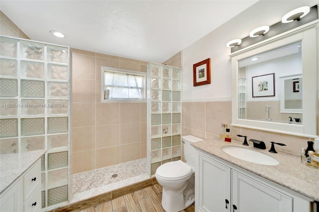 Primary bathroom with walk in shower