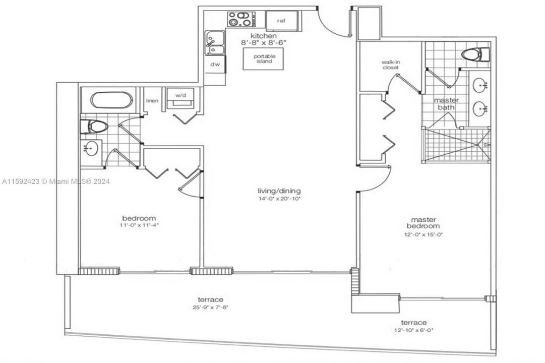 En Venta: $600,000 (2 camas, 2 baños, 1129 Pies cuadrados)