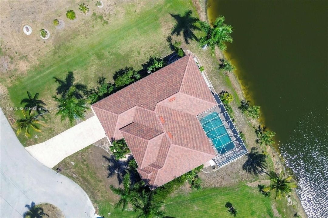 Overhead View. New Tile Roof