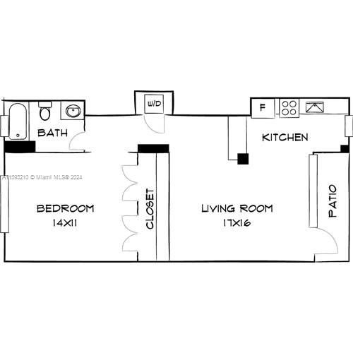 Active With Contract: $2,952 (1 beds, 1 baths, 671 Square Feet)