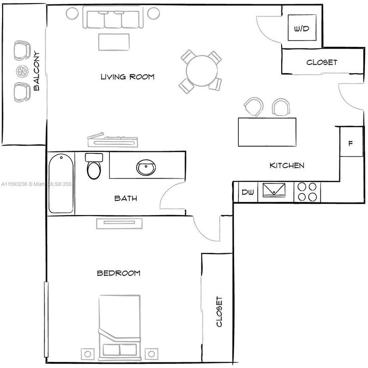 В аренду: $2,694 (1 спален, 1 ванн, 818 Квадратных фут)