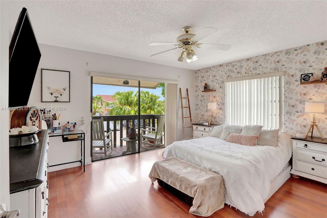 Master bedroom with balcony