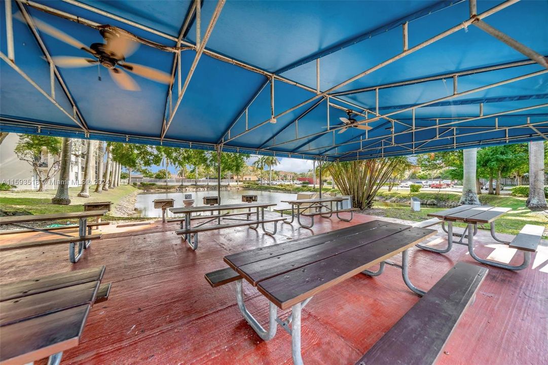 Covered Picnic area on the lake