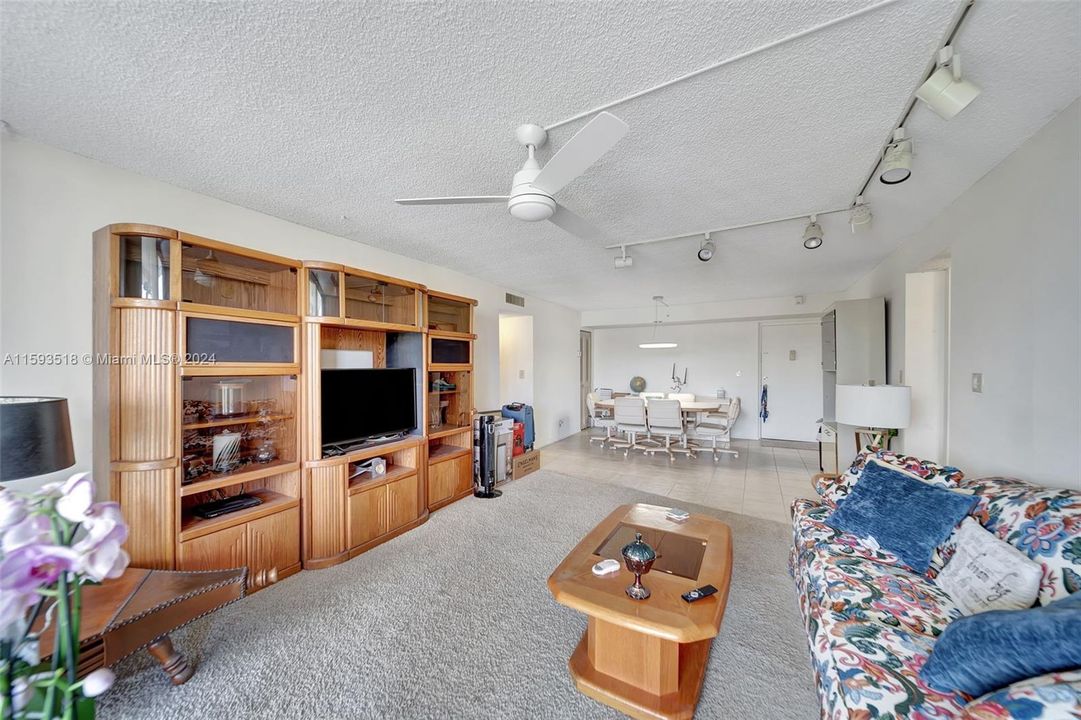 Living Room looking into adjacent dining area