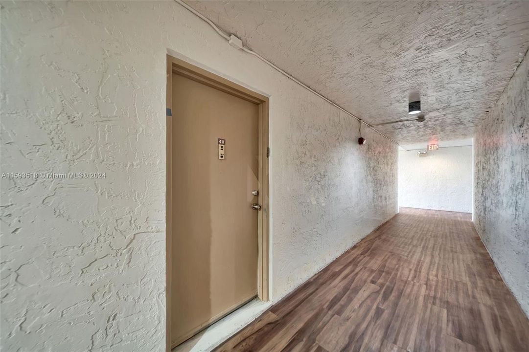 New wood laminate flooring in hallway