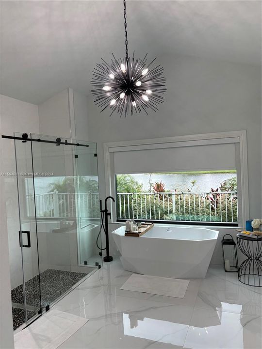Double shower & Tub,