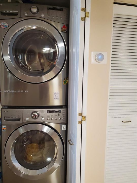 Washer and dryer inside the unit