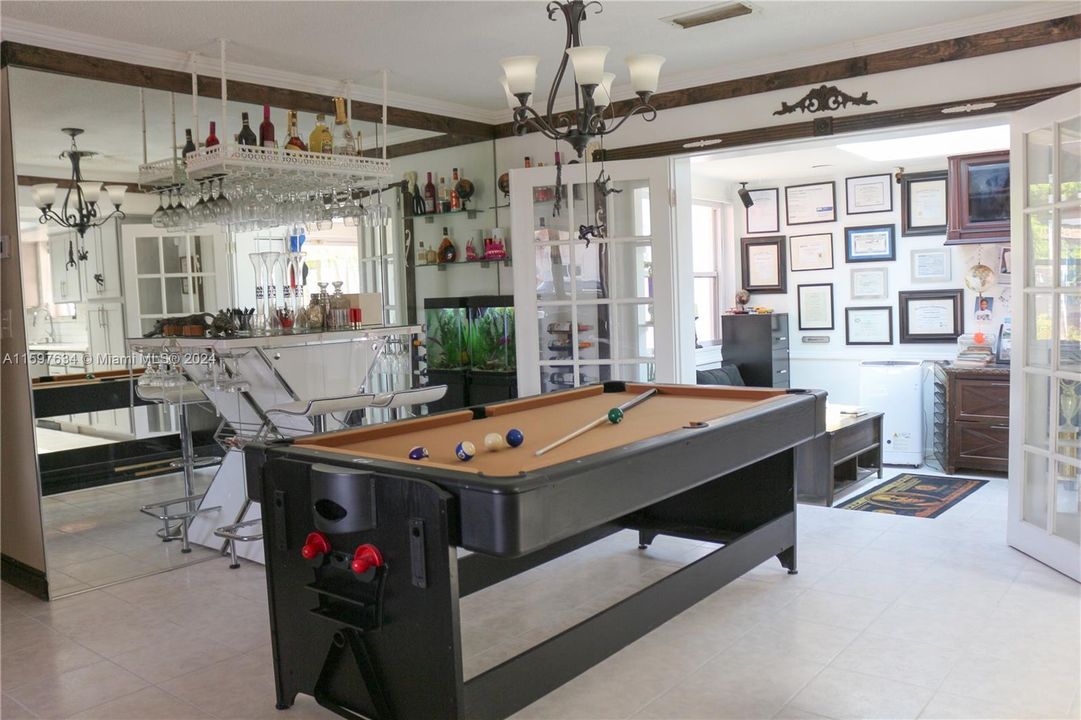 Owner uses the dining room as an entertainment area