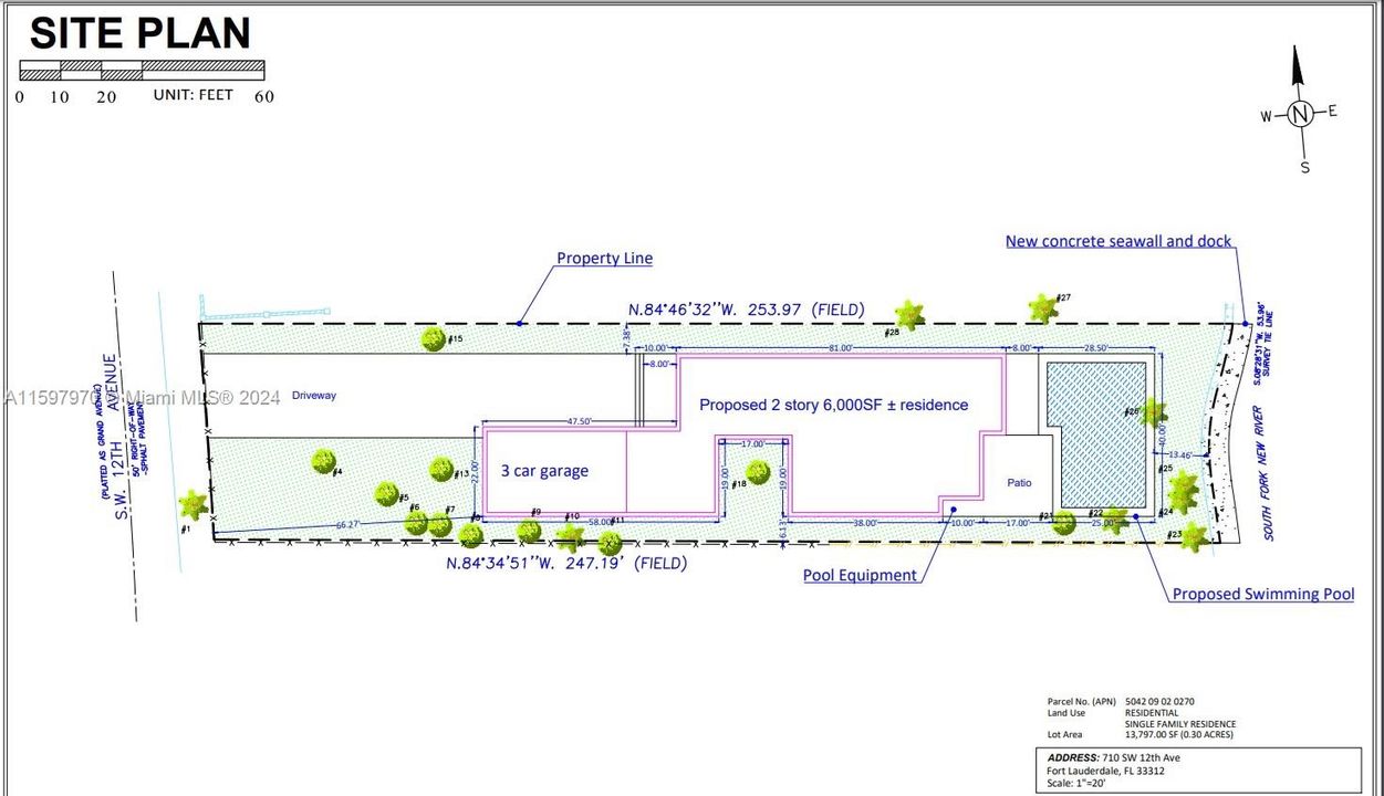 Proposed plan for 6000 sq/ft two-story house.