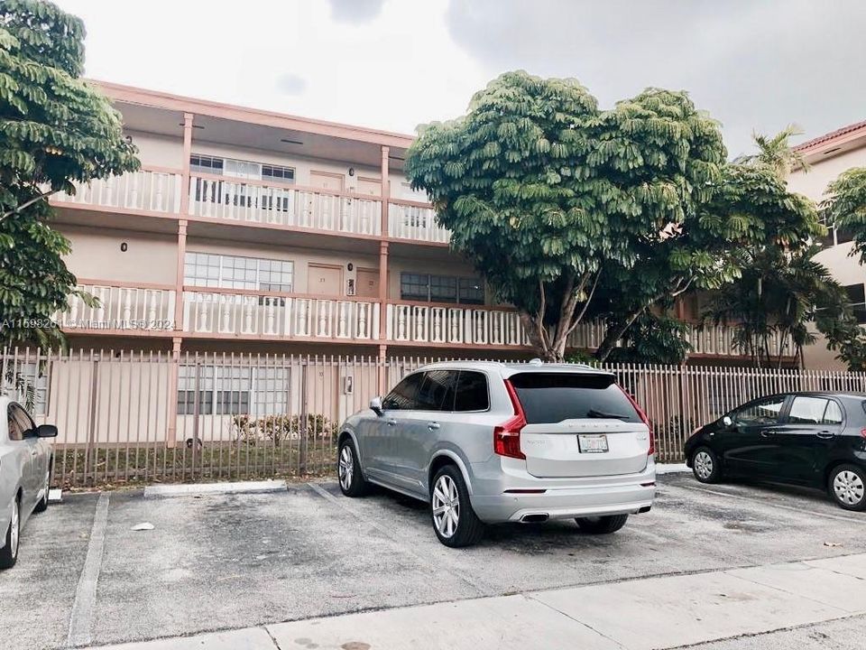 Assigned parking space in front of the building