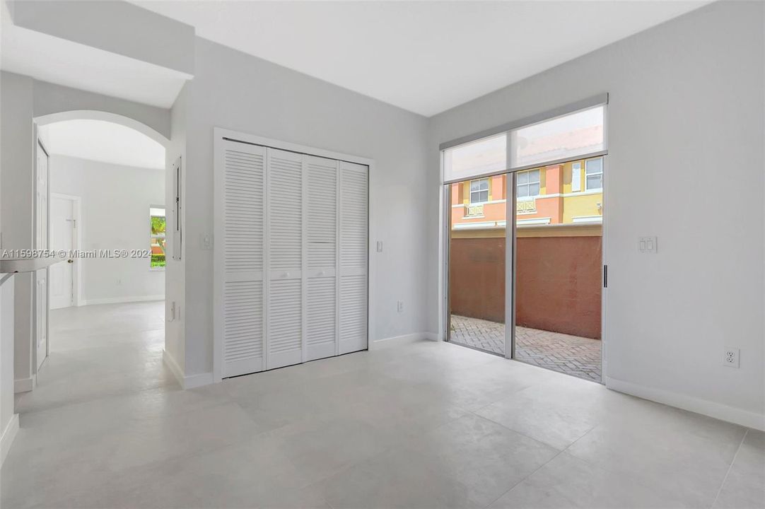 Family room looking onto patio